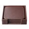 Dacasso Chocolate Brown Leatherette 4 Square Coaster Set with Holder AG-3411 - alternate 7